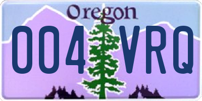 OR license plate 004VRQ