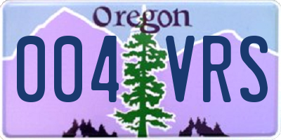 OR license plate 004VRS