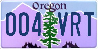 OR license plate 004VRT