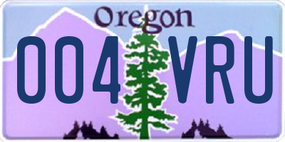 OR license plate 004VRU