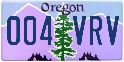OR license plate 004VRV