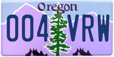 OR license plate 004VRW