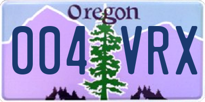 OR license plate 004VRX