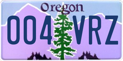 OR license plate 004VRZ