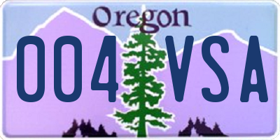 OR license plate 004VSA