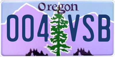 OR license plate 004VSB