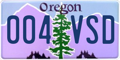 OR license plate 004VSD