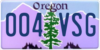 OR license plate 004VSG