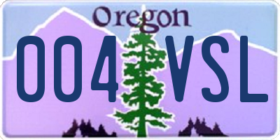 OR license plate 004VSL