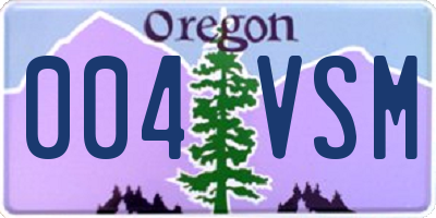 OR license plate 004VSM