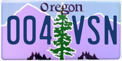 OR license plate 004VSN