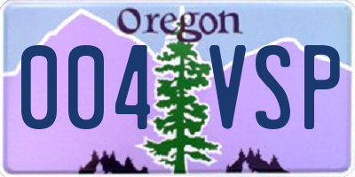 OR license plate 004VSP