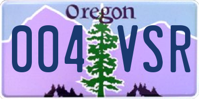 OR license plate 004VSR