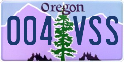 OR license plate 004VSS