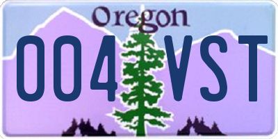OR license plate 004VST