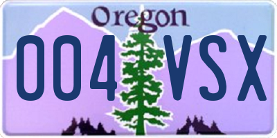 OR license plate 004VSX