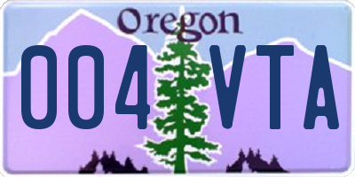OR license plate 004VTA