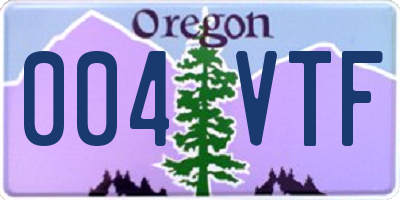 OR license plate 004VTF