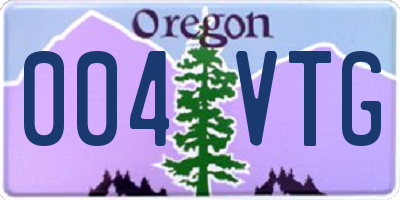 OR license plate 004VTG