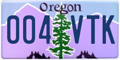 OR license plate 004VTK
