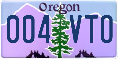 OR license plate 004VTO