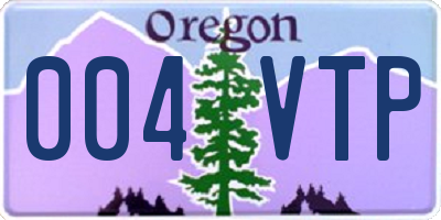 OR license plate 004VTP
