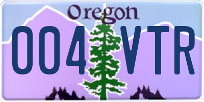 OR license plate 004VTR