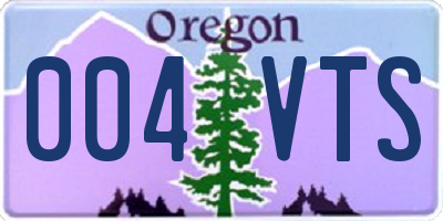 OR license plate 004VTS