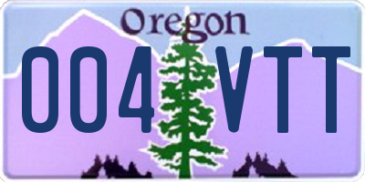 OR license plate 004VTT