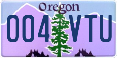 OR license plate 004VTU