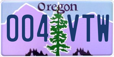 OR license plate 004VTW