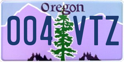 OR license plate 004VTZ
