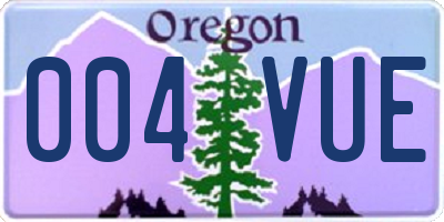 OR license plate 004VUE