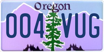 OR license plate 004VUG