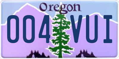 OR license plate 004VUI