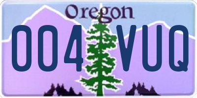 OR license plate 004VUQ