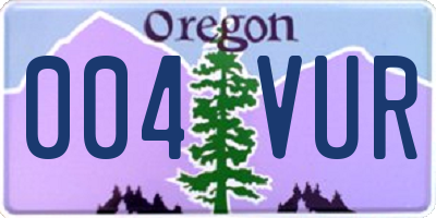 OR license plate 004VUR