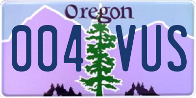 OR license plate 004VUS