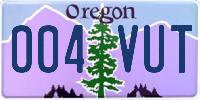 OR license plate 004VUT