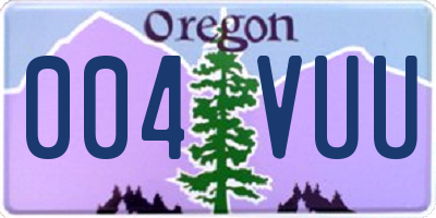 OR license plate 004VUU