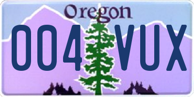 OR license plate 004VUX
