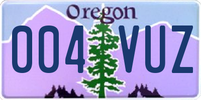OR license plate 004VUZ