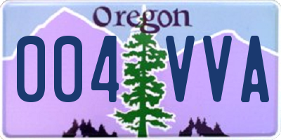 OR license plate 004VVA