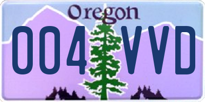 OR license plate 004VVD