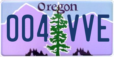 OR license plate 004VVE