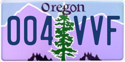 OR license plate 004VVF