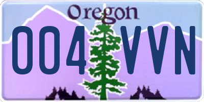 OR license plate 004VVN