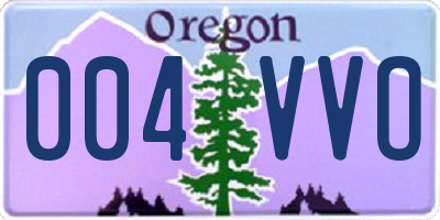 OR license plate 004VVO