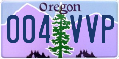 OR license plate 004VVP