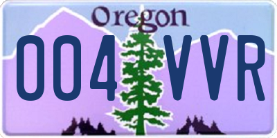 OR license plate 004VVR
